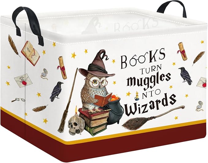 Rectangular Baby Kids Storage Basket Boys for Home Kitchen Girls Cute Toy Storage Bin Organizer Shelf Book Room Decor(Magic)