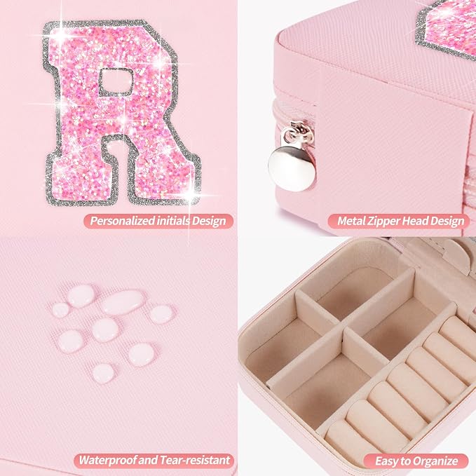 Uygafly Gifts for Teen Girl Trendy Stuff,Birthday Gift for 5 6 7 8 9 10 11 12 13 14 15 Year Old Girls,Cute Travel Jewelry Case Small Box | Pink,R