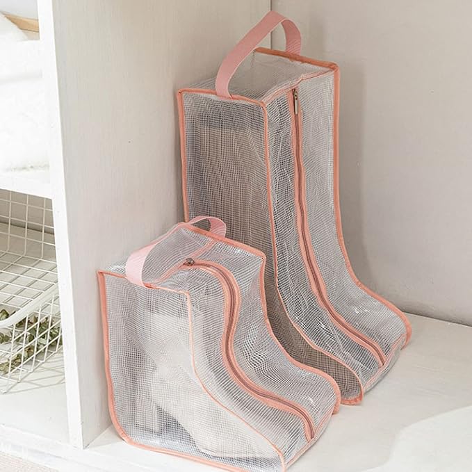 Portable Women Tall/Short Boots Storage Bags - 2 Packs Waterproof Tall/Short Boot Carry Bag for Travel and Daily Use