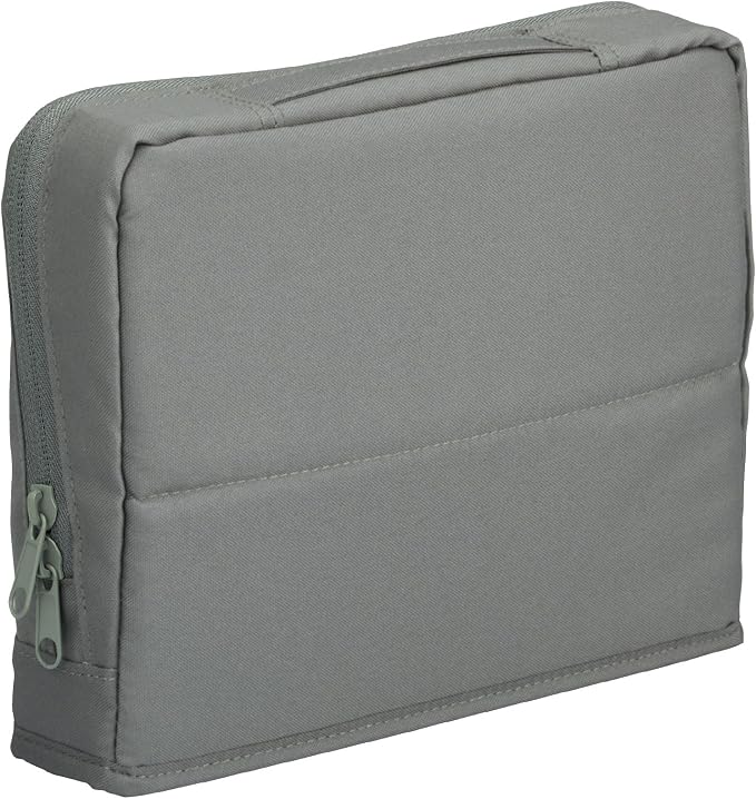 KOKUYO Pencil Case Pouch, Haco-Biz Standing Pen Pouch Bag, Foldable Stand up Pencil Holder Organizer, Large Capacity Portable Pencil Box for Office Supplies, Gray