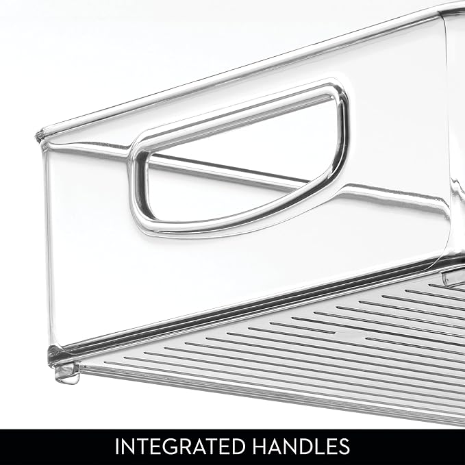 iDesign Stackable Clear Plastic Extra Long Pantry Organizers | Cabinet Storage Bins, For Kitchen