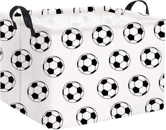 Rectangular Soccer Basket Kids Baby Storage Basket Cute Kids Toy Storage Bin Organizer Shelf Book Room Decor(Soccers)