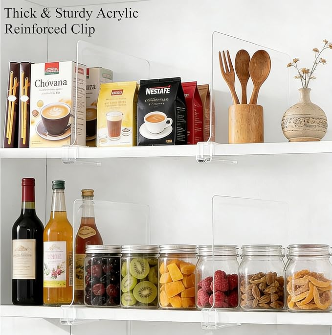 Acrylic Purse Organizer for Closet Shelf Dividers Organization Enthusiasts | Sturdy Shelf Dividers Closet Organizers for Clothes Towel Handbag - Clear Separators for Home Kitchen Office Space Saver