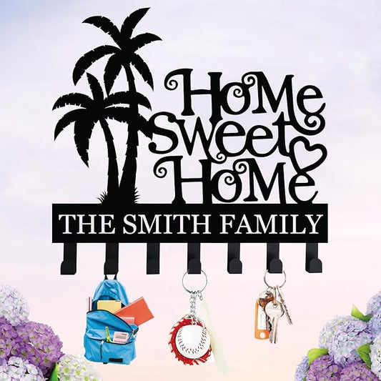 Sweet Home Key Holder for Wall, Key Hanger Decor for Kitchen, Entryway, Hallway, Office, Doorway Housewarming Gifts New Home