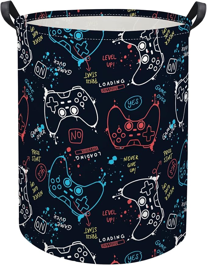 Game Laundry Basket Boys Kids Baby Laundry Hamper Dirty Clothes Organizer Toy Storage Bin Nursery Hamper for Bedroom Room Decor(Game)
