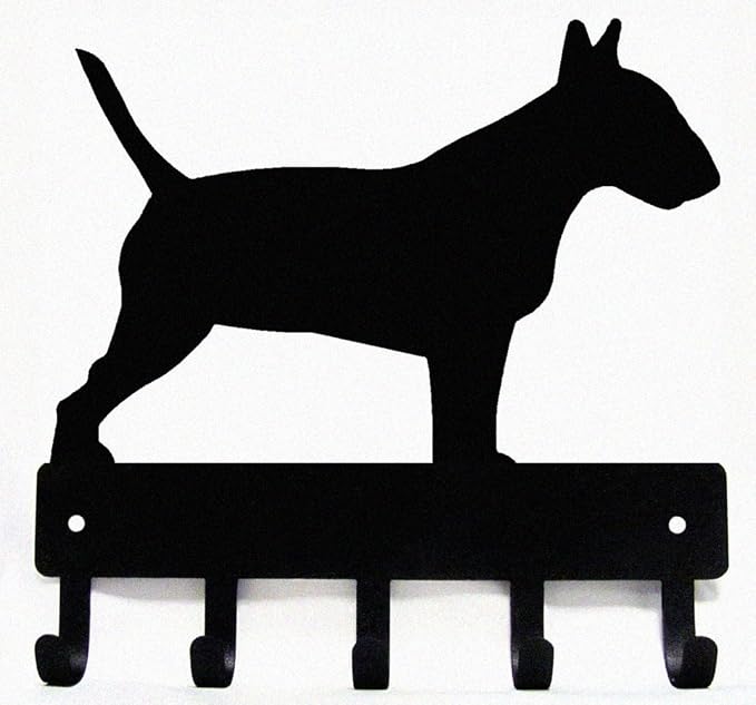 Bull Terrier Key Holder Small 6 inch | US-Made Dog Lover Gift, 5 Hooks