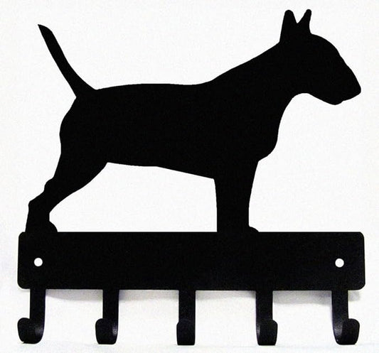Bull Terrier Key Holder & Leash Hanger Large 9 inch | US-Made Dog Lover Gift, 5 Hooks