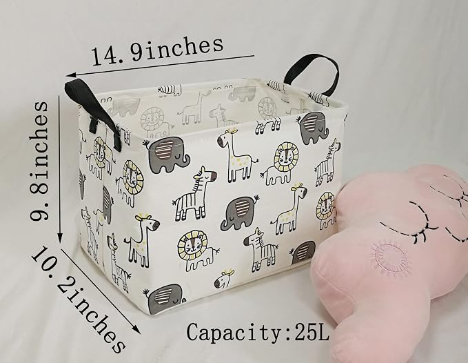 MAIZMZ Baby Gift Storage Basket Collapsible Nursery hamper Organizer Bin Waterproof Toy Box for Organizing Home/Dorm/Kitchen/Pet/Office/Closet/Shelf/Room decor