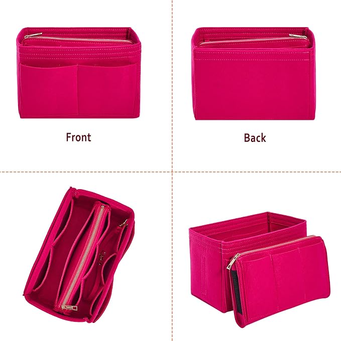 Vercord Felt Organizer Insert For Purse Handbag Tote Bag In Bag Inside Shaper Divider Neo Rose Large