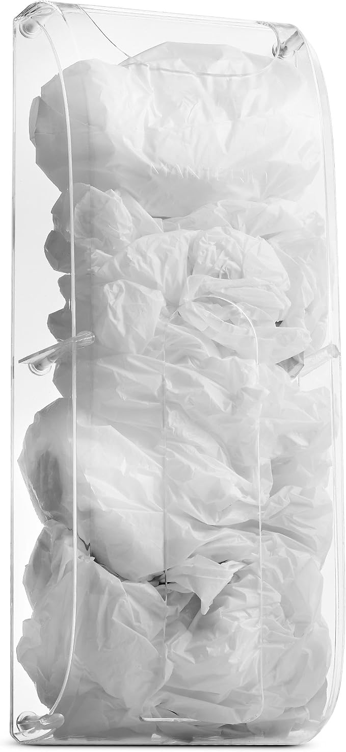 Manterio Wall Mount Plastic Bag Organizer | Durable Plastic Grocery Bag Saver | Smudge Proof, Fingerprint Resistant (Acrylic)