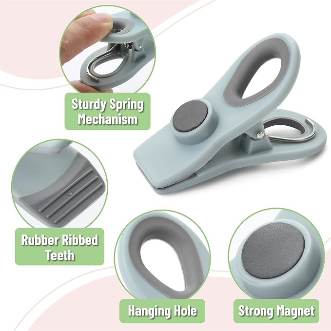 Mr. Pen- Magnetic Chip Clips, 6 Pack | Airtight Seal Reusable Bag Closers for Food Storage, Snacks, Bread & Kitchen Organization