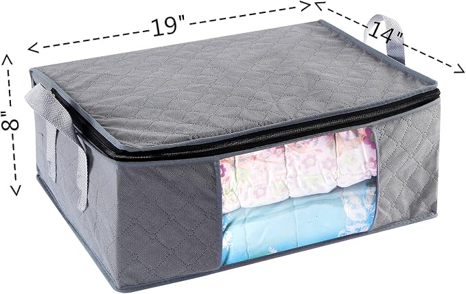 Storage Bins Storage Bags Closet Organizers Sweater Storage Clothes Storage Containers, 3pc Pack, Gray (G01)