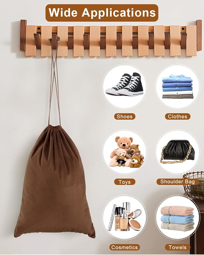 4 Pcs Shoe Bags for Travel, Dust Velvet Bag, Mocha Mousse, 17.3x12.6 Inch | Washable & Reusable Travel Shoe Bags, Dustproof Shoe Bags with Drawstring Closure, Suitable for Travel, Home Storage