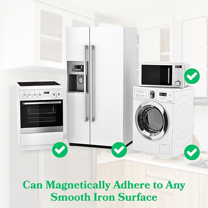 5-Pack Magnetic Spice Rack for Refrigerator, Heavy Duty Magnetic Shelf for Fridge Set with Paper Towel Holder, Utensils Racks & Hook Rail, Home Kitchen Laundry Room RV Storage Organization- Black