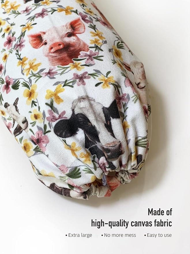 Farm Animal Grocery Bag Holder,Animal Gallery Plastic Bag Organizer Storage,Farm Theme Kitchen Decor 23"x9"