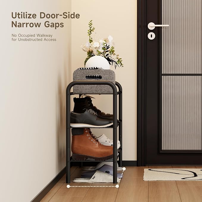 Shoe Rack,Long Shoe Organizer for Closet,Wide Shoe Storage for Entryway, 3 Tier Sturdy Metal Free Standing Shoe Shelf