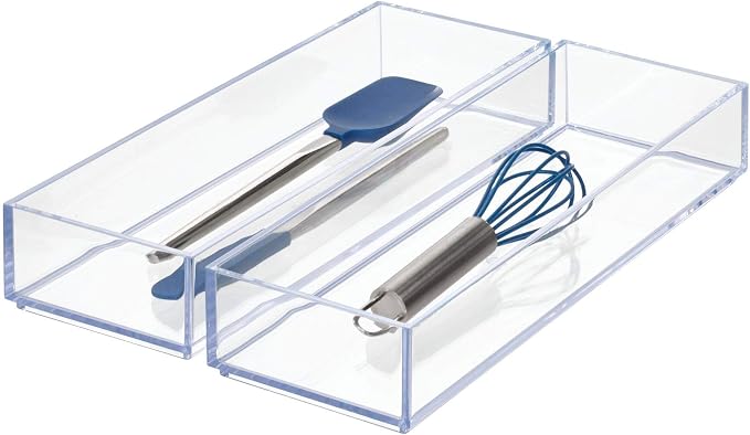 iDesign Drawer Organization, Large, Set of 2 | Kitchen and Bathroom, Silverware, Spatulas, Gadgets