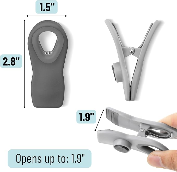 Mr. Pen- Magnetic Chip Clips, 6 Pack | Airtight Seal Reusable Bag Closers for Food Storage, Snacks, Bread & Kitchen Organization