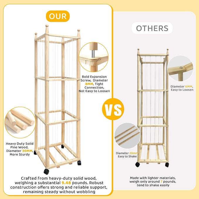 Pmbqifay Stuffed Animal Storage/Organizer Cute Wooden Stuffed Animal Zoo Storage Plush Toy Holder Cage for Nursery Toddler Rooms,Playrooms & Bedrooms with Toy Storage Bags for Building Blocks,Puzzle