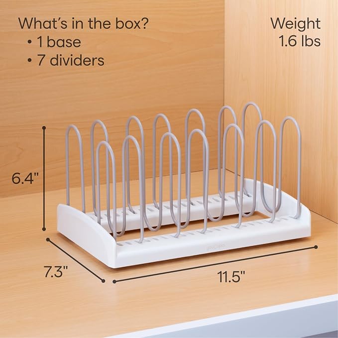 YouCopia StoreMore Adjustable Pan and Lid Rack, Pot Lids and Pans Organizer for Kitchen Cabinet Storage, Classic Edition