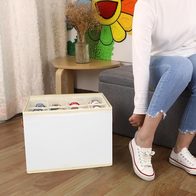 Patinao 3 Pack Shoe Storage Box Organizer for Closet - 36 Cell Space Saver Shoes Containers Bin with Clear Lids Stackable, Can Fit Ottoman, Foldable Shoe Rack Cabinet Cubby for Wardrobe