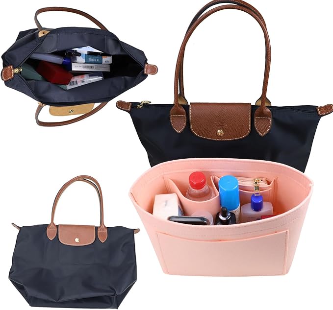 Lckaey Purse Organizer Insert for Le Pliage Neo Handbags Insert Organizer1012pink-S
