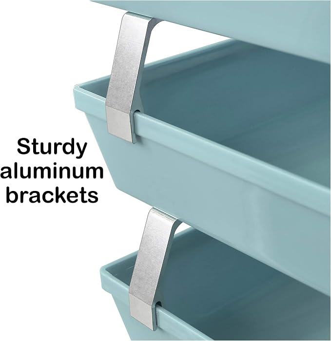 Acrimet 4 Tier Paper Letter Tray Side Load Letter Size, Office Desk File Document Organizer Plastic (Solid Green)