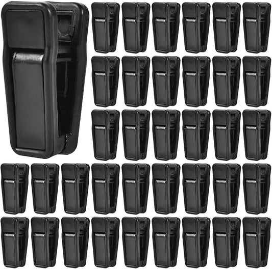 KISEER 40 Pcs Plastic Baby Hanger Clips Slim-line Finger Clips Set for Clothes Hanger Velvet Hanger (Black)