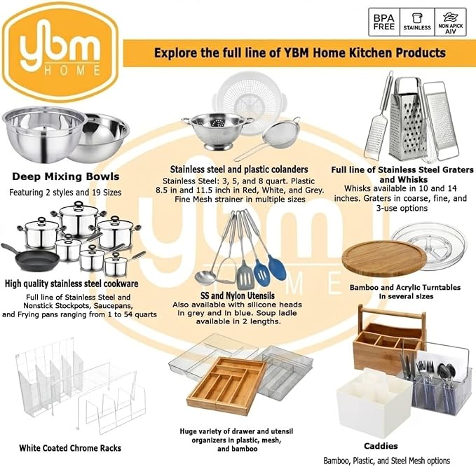 YBM Home Silver Mesh Drawer Organizer and Storage for Kitchen Drawers, Serves as School Supply Holder, Office Desktop Organizer Basket, Makeup and Craft Supplies Organization, (1 Unit, 4x12x2 Inch)