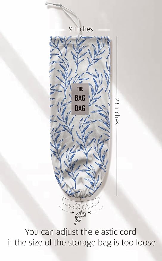 Tropical Leaves Grocery Bag Holder Storage,Cute Kitchen Plastic Bag Holder Organizer 23"x9"