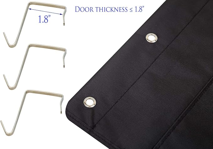 Hanging Organizer, 12x12 Paper Storage, Deep Pocket Vinyl Holder, for Cardstock, Scrapbook, Craft Paper, 3 Door Hooks Included