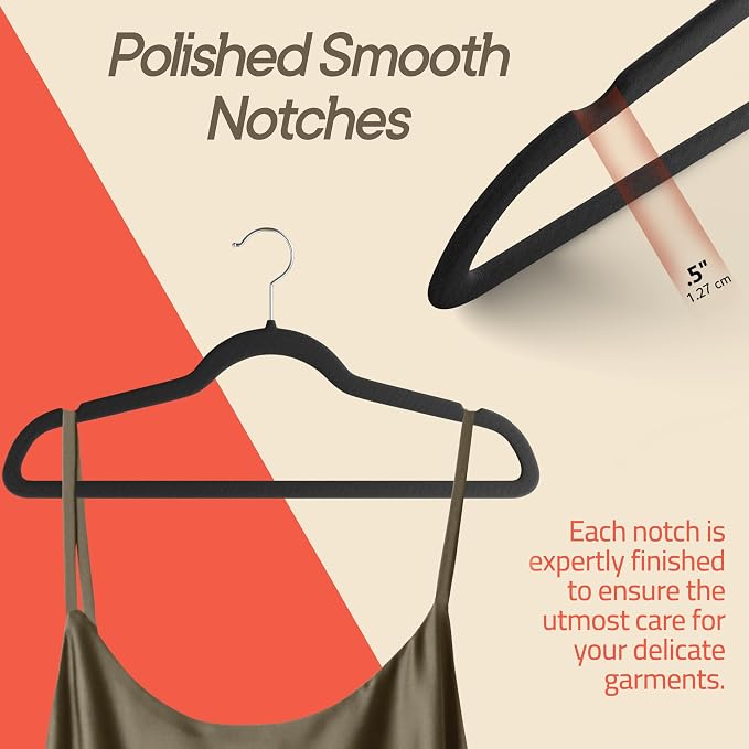 Black Velvet Hangers 120 Pack – 360° Swivel Hook, Non-Slip and Space Saving Hangers, Heavy-Duty 11 lbs Weight Capacity - Smooth Velvet Finish for Crease-Free Clothes and Effortless Closet Organization