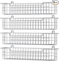 Spice Rack Wall Mount, 4-Pack Seasoning Organizer for Kitchen Storage Organization, Spice Holder Shelf Saving Space for Cabinet, RV, Pantry, Silver