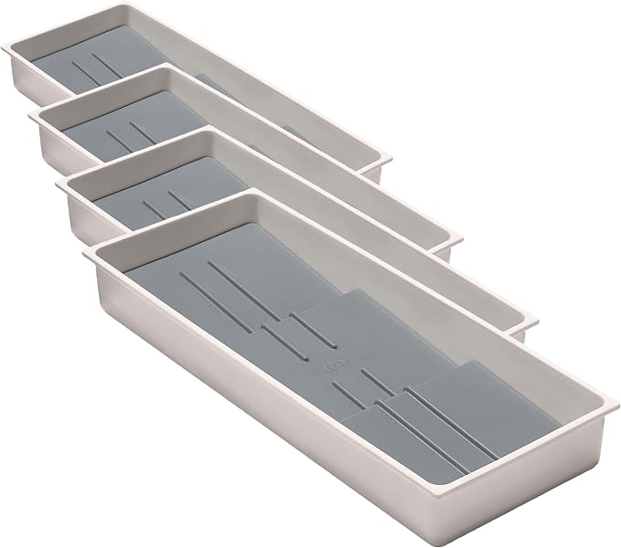 OXO Caddy, Spice Drawer Organizer, White | Good Grips | Compact | Pack of 4