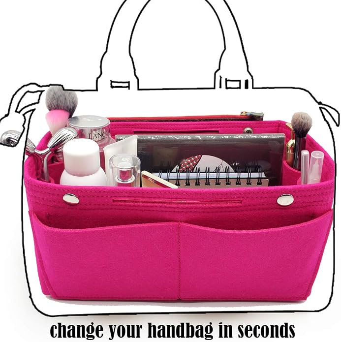 LEXSION Felt Purse Organizer Insert Multi Pocket Bag Organizer Shaper | zipper bag, tote shaper, multi pocket bag, handbag shaper, various sizes