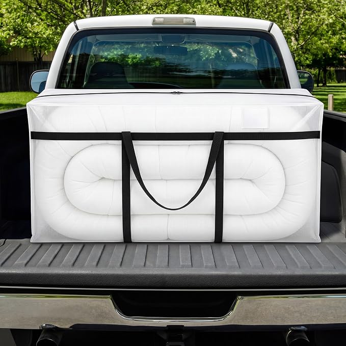 Windyun 4 Pack 98 Gallon Extra Large Moving Bags XXL Heavy Duty Storage Bag with Strong Zipper Handle Jumbo Big Tote Box Foldable for College Dorm Travel Clothes Duffle Blanket Pillow(Transparent)