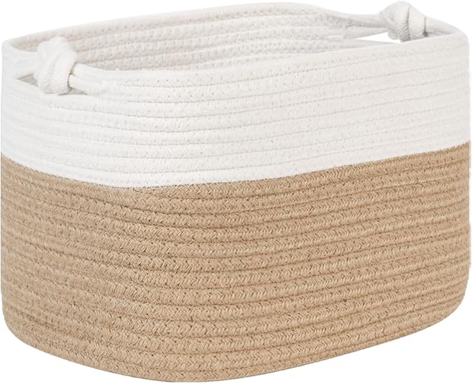 Temary Woven Storage Baskets, Set of 3 Rope Baskets for Storage Clothes, Towels, Versatile Boho Storage Bins (Jute, 13"x9.8"x8.5")
