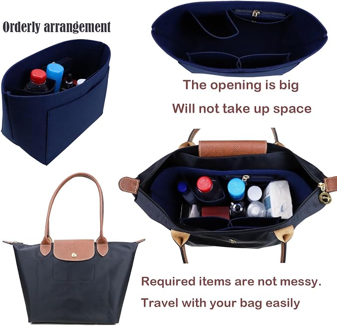 Lckaey bag Organizer Insert for le pliage organizer insert Handbags Organizer1012blue-M