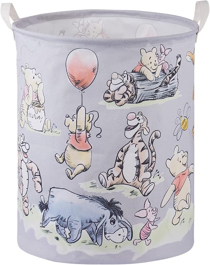 Bear Storage Basket, Nursery Large Hamper Canvas Laundry Basket Foldable With Waterproof Pe Coating,For Kids Boys And Girls, Bathroom, Bedroom, Clothes,Toy Bin