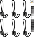 Hajoyful Rustic Entryway Hooks-6 Pack Farmhouse Hooks with Metal Screws Included, Black Decorative Wall Mounted Rustic Coat Hooks Rack, Double Vintage Organizer Hanging Wire Hook Clothes Hanger