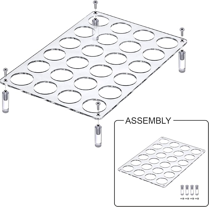 Amazing Abby 2-Pack 24-Slot Flat Acrylic Coffee Pod Holder, Large-Capacity Plastic Coffee Capsule Storage, BPA-Free and Shatter-Proof, Great for Use on Countertop or in Drawer, Up to 48 Keurig K-Cups
