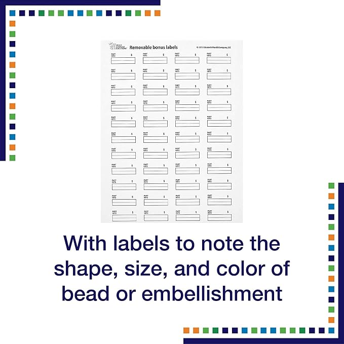 Bead Storage Solutions 45 Piece Assorted Craft Supplies Organizer and Elizabeth Ward 82 Piece Tiny Craft Supplies Organizer, Clear