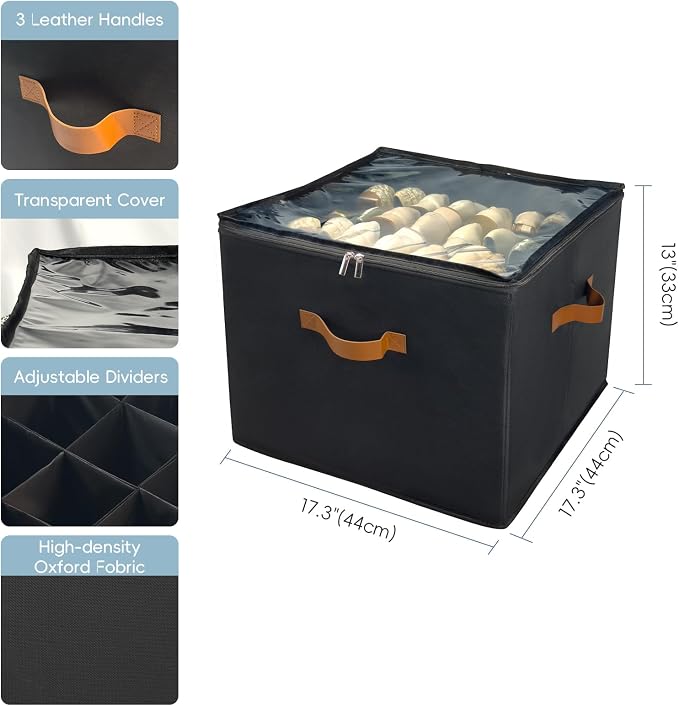 𝐌𝐄𝐂𝐈𝐍𝐅𝐔𝐋 Fabric Shoe Organizer for Closet, 2 Pack Shoe Storage Organizer with Clear PVC Cover and Adjustable Dividers, Fits 16-32 Pairs – Shoe Organizer Box Foldable & Dustproof