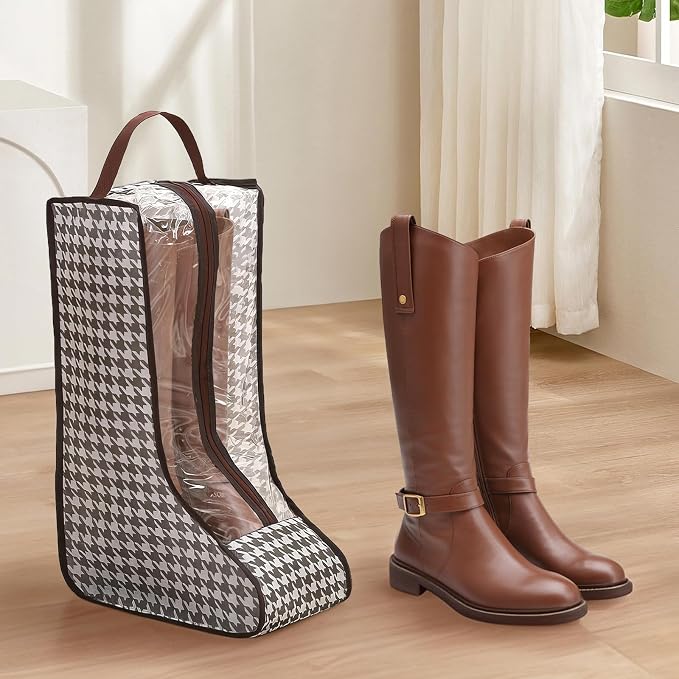 4 Pack Boot Storage Bag, Portable Dust Proof Boot Bags for Cowboy Boots, Shoe Cover Protector Bag for Boots Storage and Organizer Packing, Tall Boot Storage Carry Bag for Travel and Daily Use
