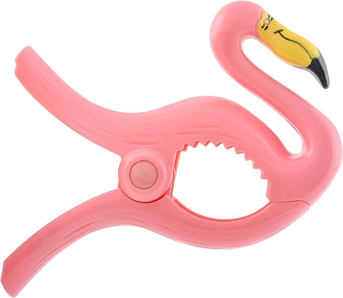 O2COOL BocaClips Beach Towel Clips for Chairs Patio & Pool Flamingo 2pk | Yes