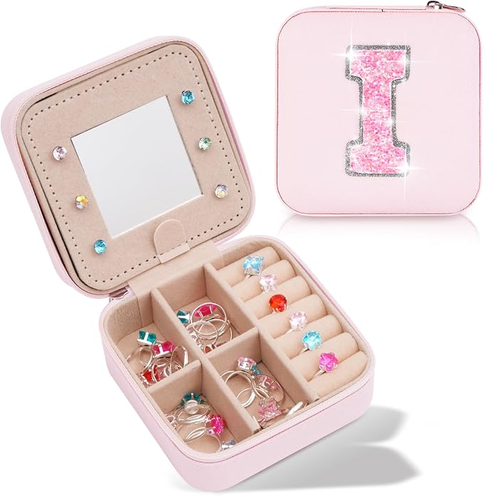 Uygafly Gifts for Teen Girl Trendy Stuff,Birthday Gift for 5 6 7 8 9 10 11 12 13 14 15 Year Old Girls,Cute Travel Jewelry Case Small Box | Pink,I