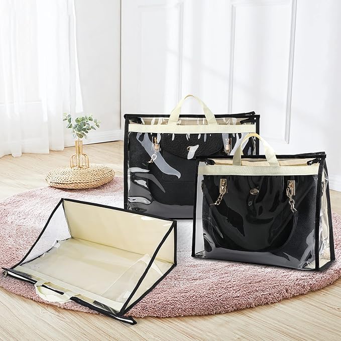 Outgeek 3PCS Purse Storage Bag Organization Purse Dust Bag Organizer Clear Plastic Lightweight Protective Waterproof Handbag Protector