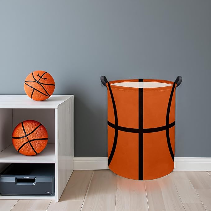 Basketball Kids Laundry hamper Baby Hamper for Nursery Boy and Girl Kids Cute Kids Toys Storage Bin Organizer Basketball Room Decor for Home(Basketball Pattern)