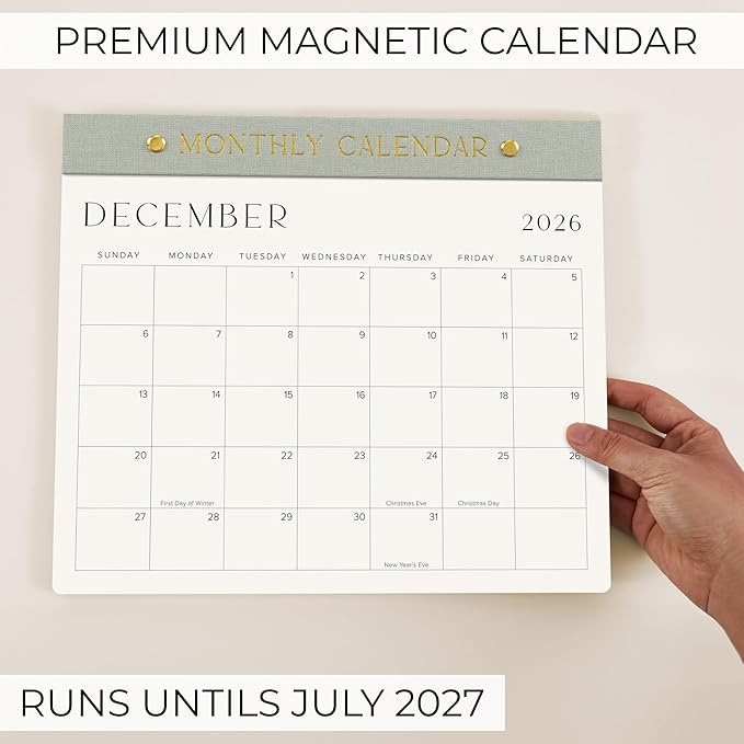 Beautiful 2026-2027 Magnetic Fridge Calendar - Runs From June 2026 Until December 2027 - The Perfect Monthly Refrigerator Paper Calendar for Easy Organizing
