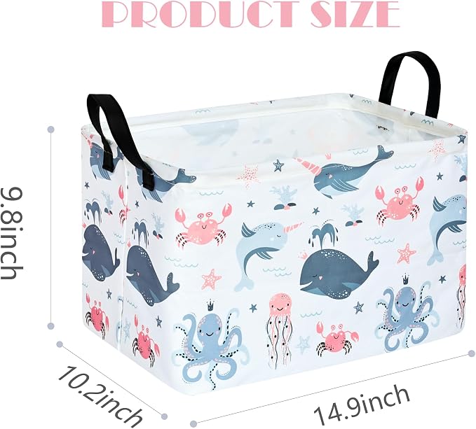 MAIZMZ Baby Storage Basket Cute Gifts Basket Toys Organizer Waterproof Kids Hamper Nursery Bins Women Storage Cube for Home/Dorm/Kitchen/Pet/Office/Closet/Shelf/Room Decor